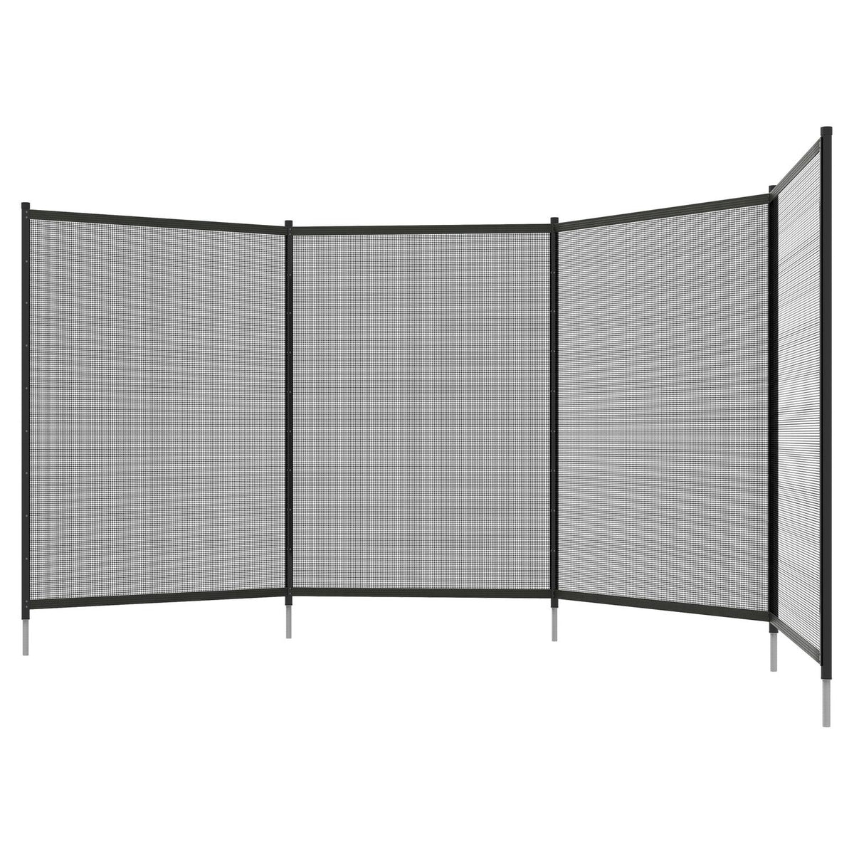 Svart trädgårds- och poolstaket 365x126 cm, Set med 4 paneler