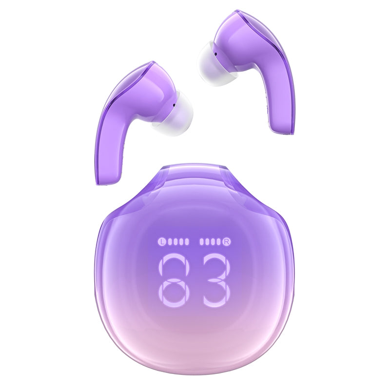 T9 Bluetooth 5.3 in-ear USB-C trådlösa hörlurar, lila