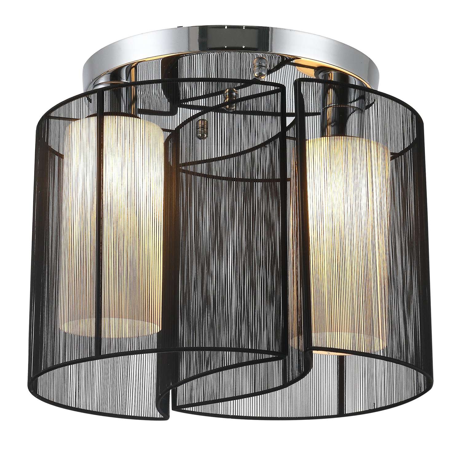 Vintage taklampa – 2-lamps E27 sockel, svart, Ø47,5 cm