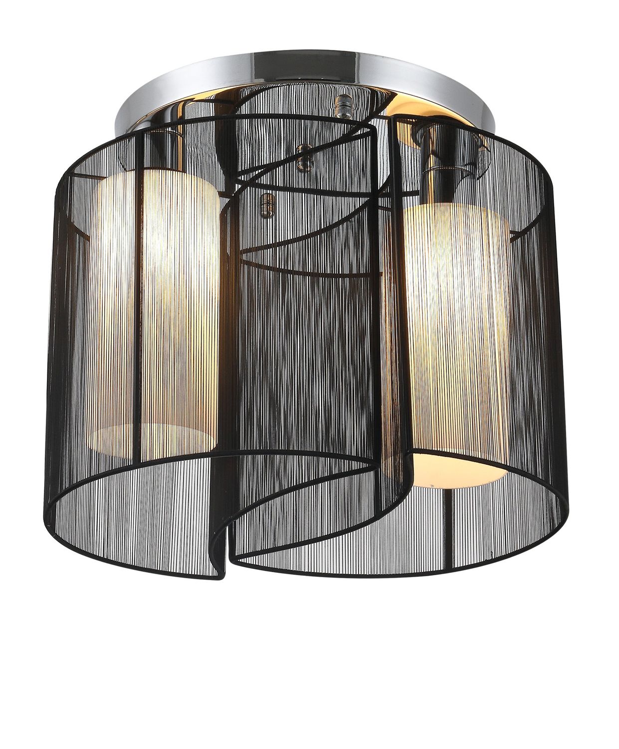 Vintage taklampa – 2-lamps E27 sockel, svart, Ø47,5 cm