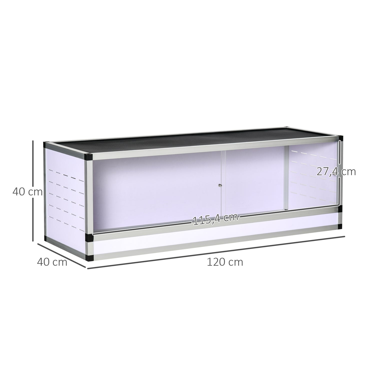 Terrariumuppfödningsbox för reptiler, amfibier och spindeldjur, aluminium, 120x40x40 cm