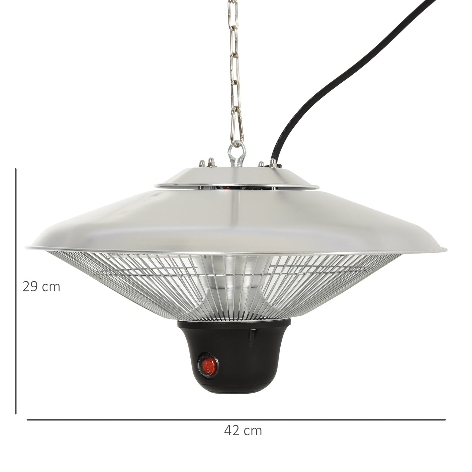Terrass Takvärmare 1500W, LED & Fjärrkontroll