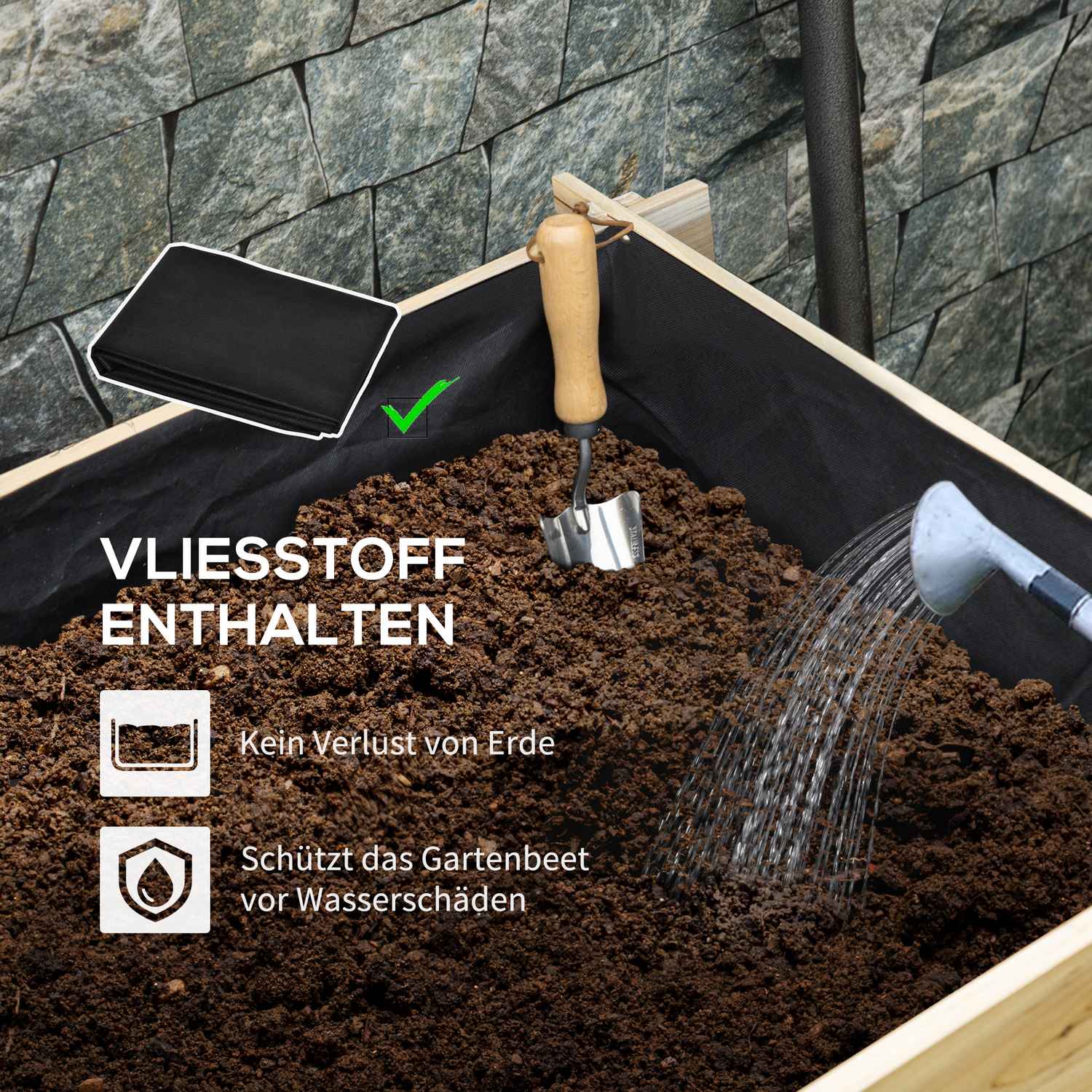 Trä 3-vånings upphöjd säng med liner för balkong trädgård