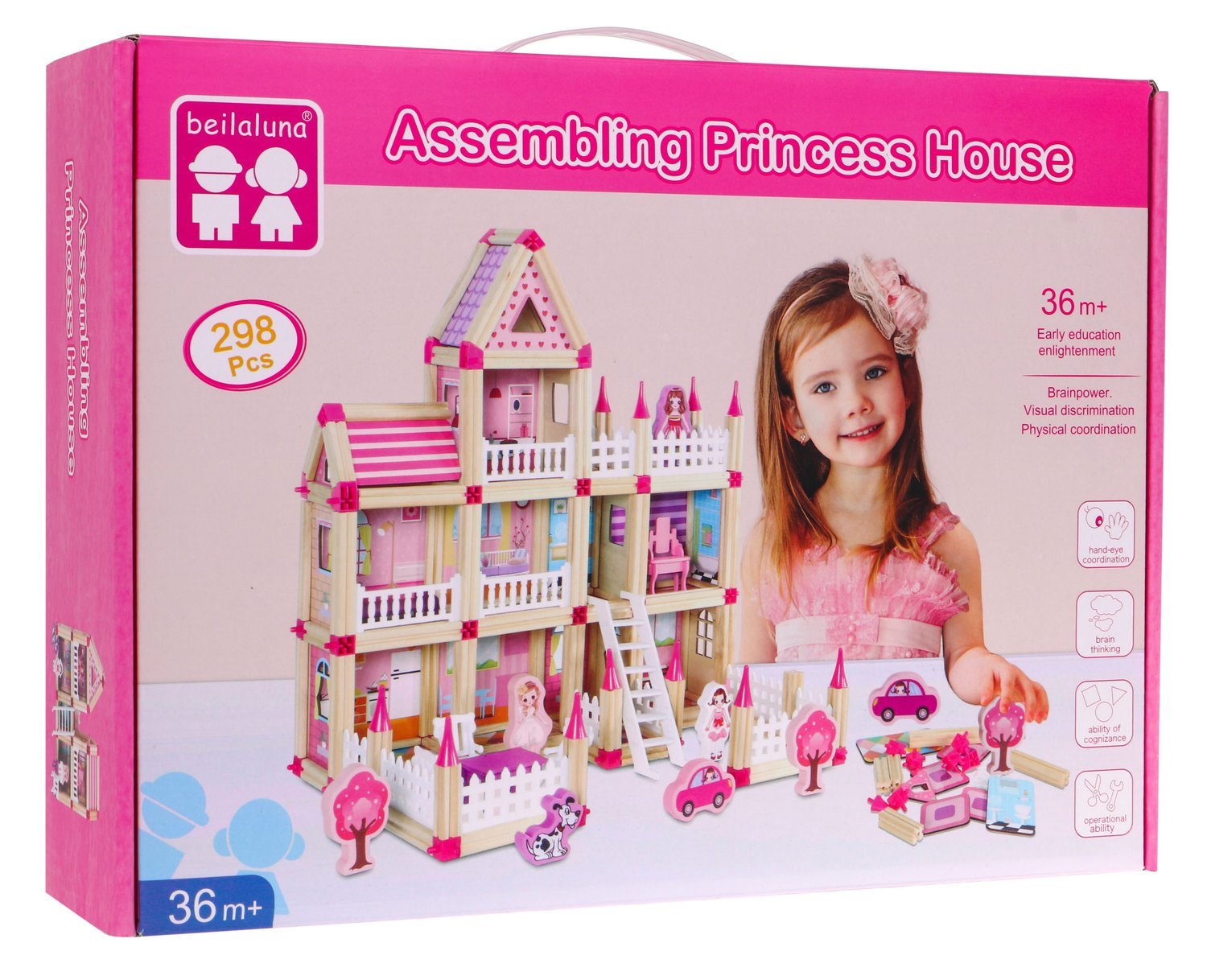 Wooden Princess Cottage Set - 268 fargerike blokker