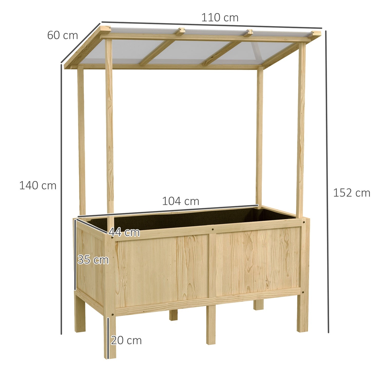 Trä Upphöjd säng Kallram med lock, 110x60x152 cm