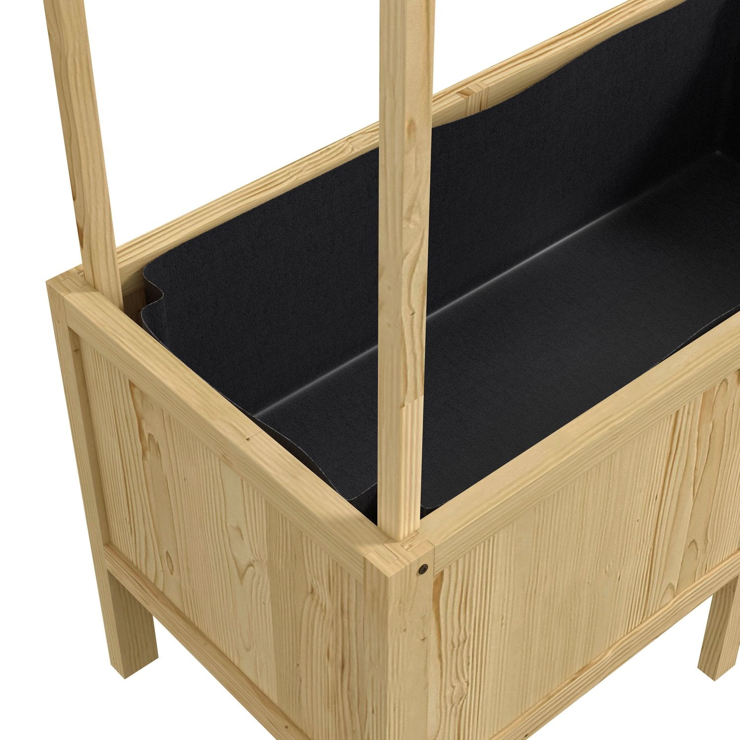 Trä Upphöjd säng Kallram med lock, 110x60x152 cm