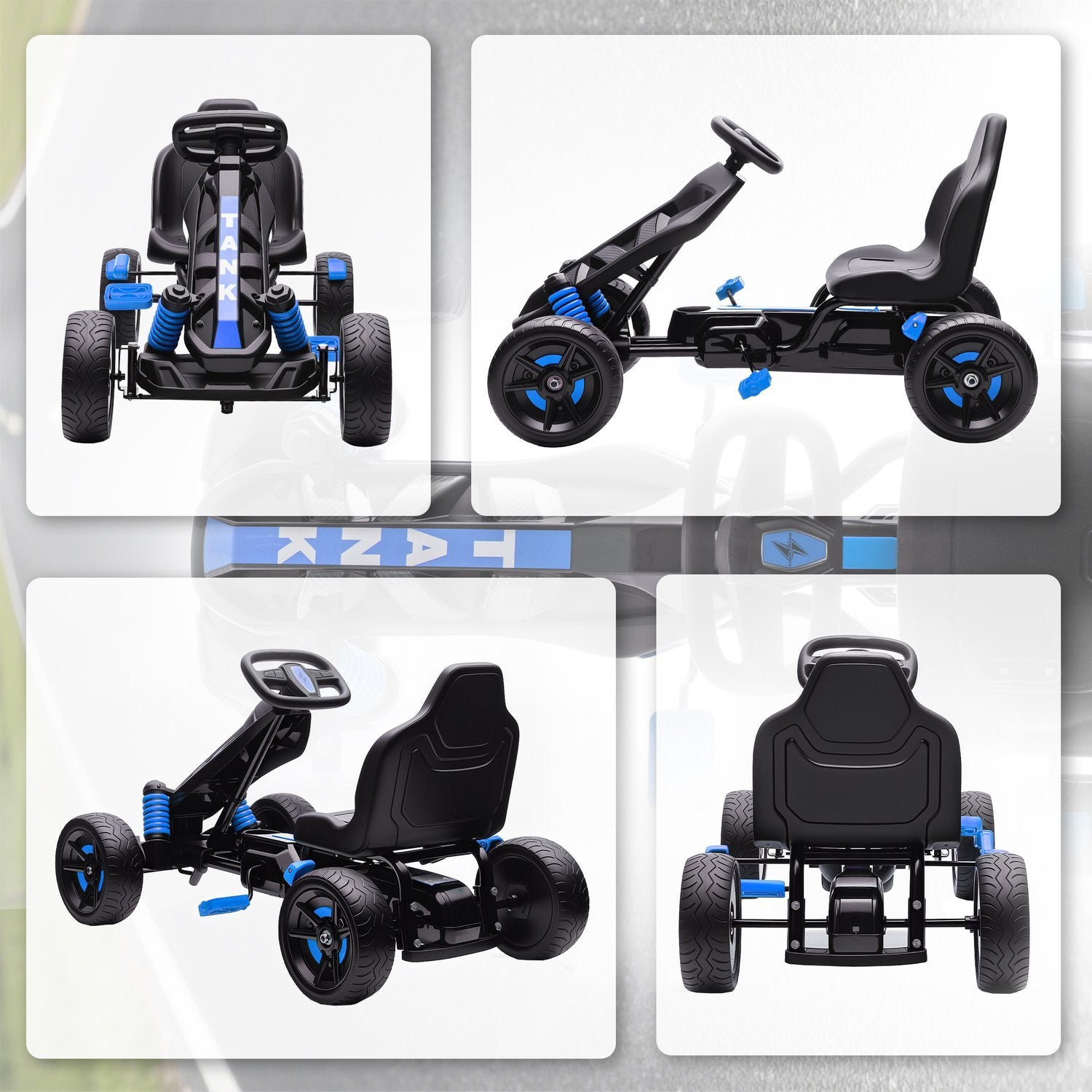 Trampgokart för barn, broms, halkfria hjul, 3-6 år
