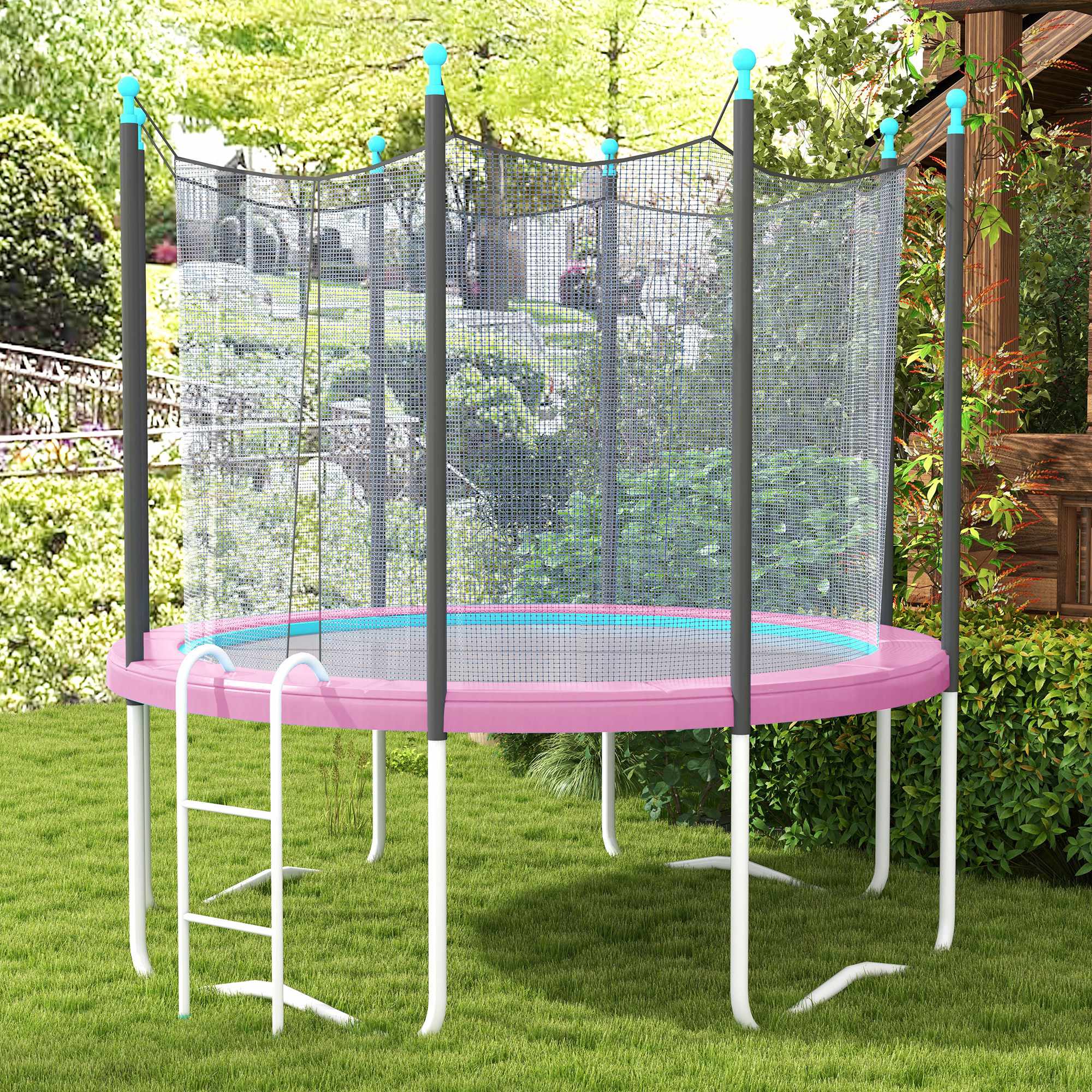 Trampolinskydd, Vattentätt, Rivtåligt, Ø366 cm, Rosa