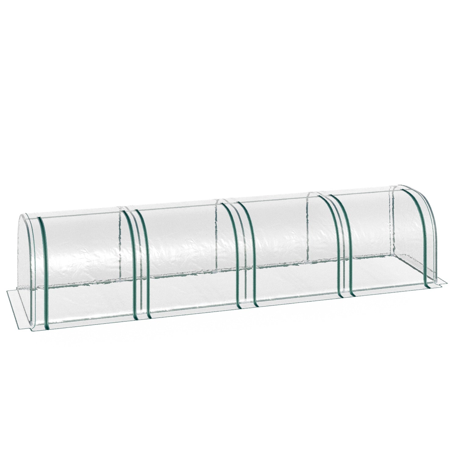 Transparent växthus med dörr – 395 x 100 x 80 cm