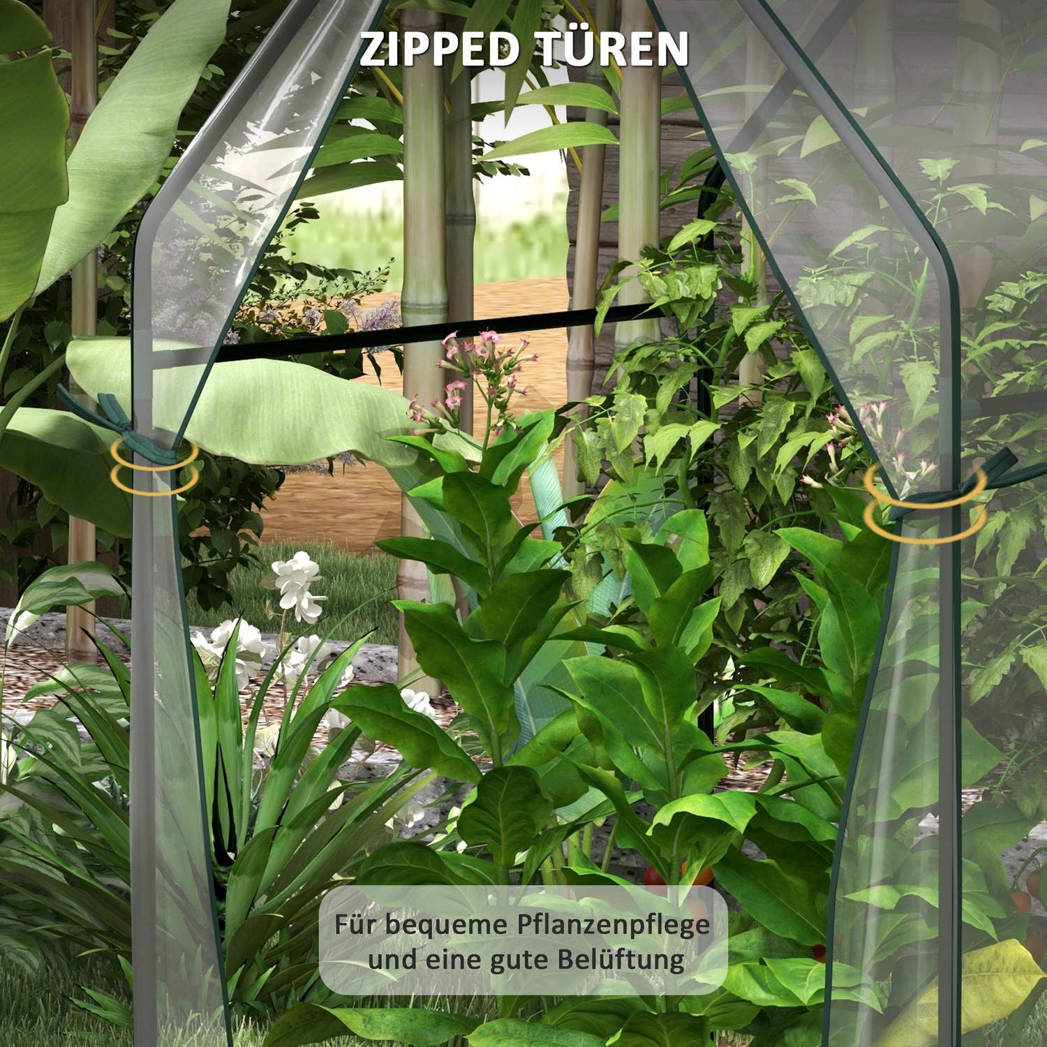 Trädgårdsbädd i stål med handskar, grön, 125x47x40cm