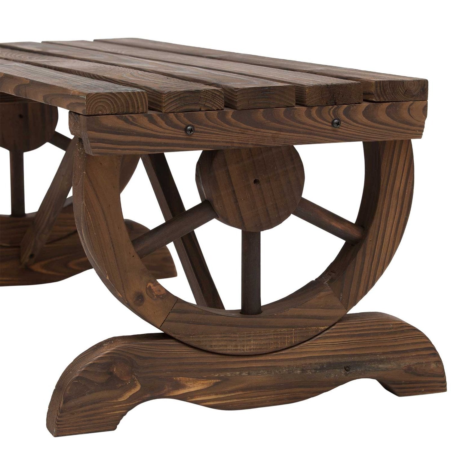 Trädgårdsbänk i trä, väderbeständig rustik design, 98 x 50 x 39,5 cm