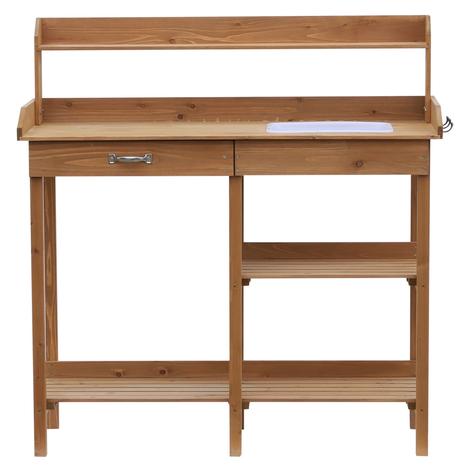 Trädgårdsbord av granträ med badkar, 112 cm – Perfekt för växtvård