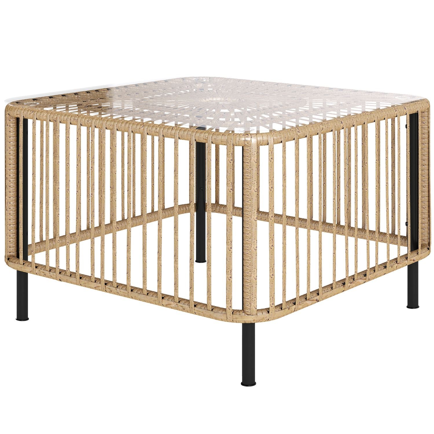 Väderbeständigt Polyrattan Fyrkantigt Uteplatsbord 65x65 cm
