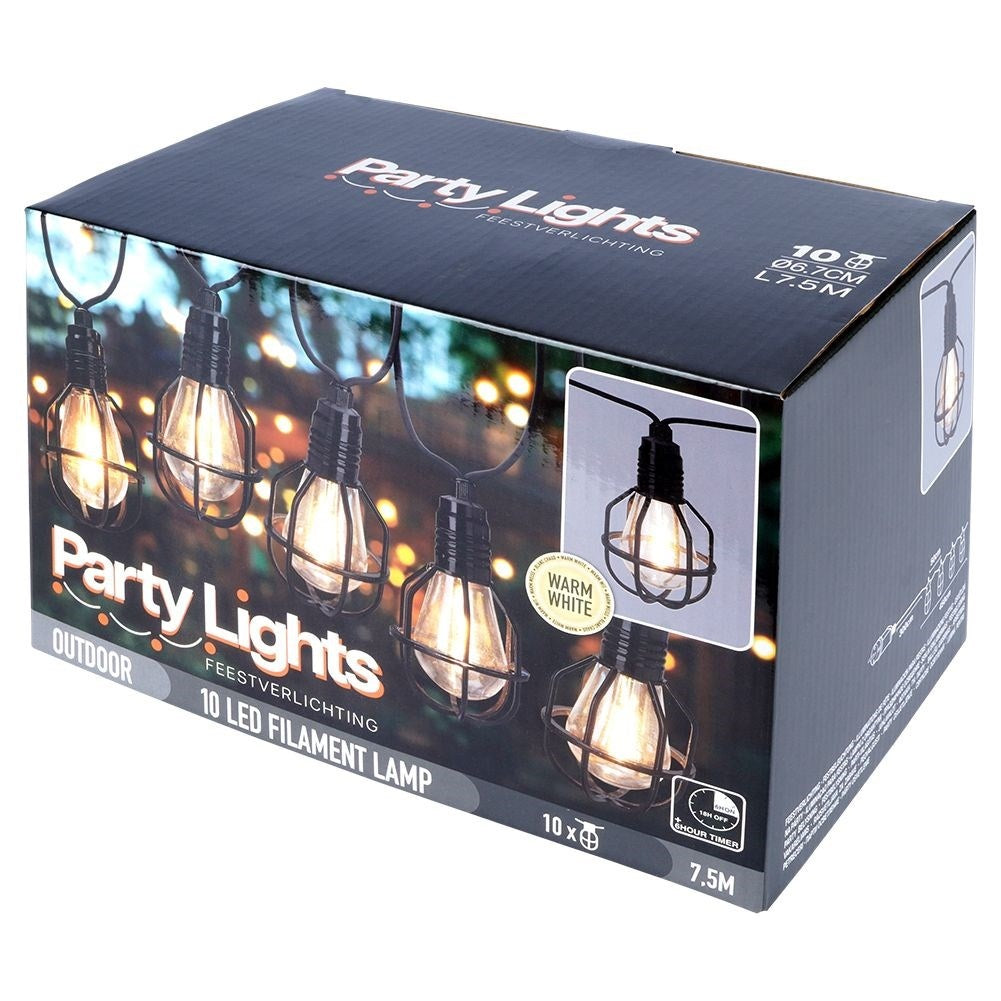 Trädgårdsgirlang med 10 LED-lampor för utomhusbruk