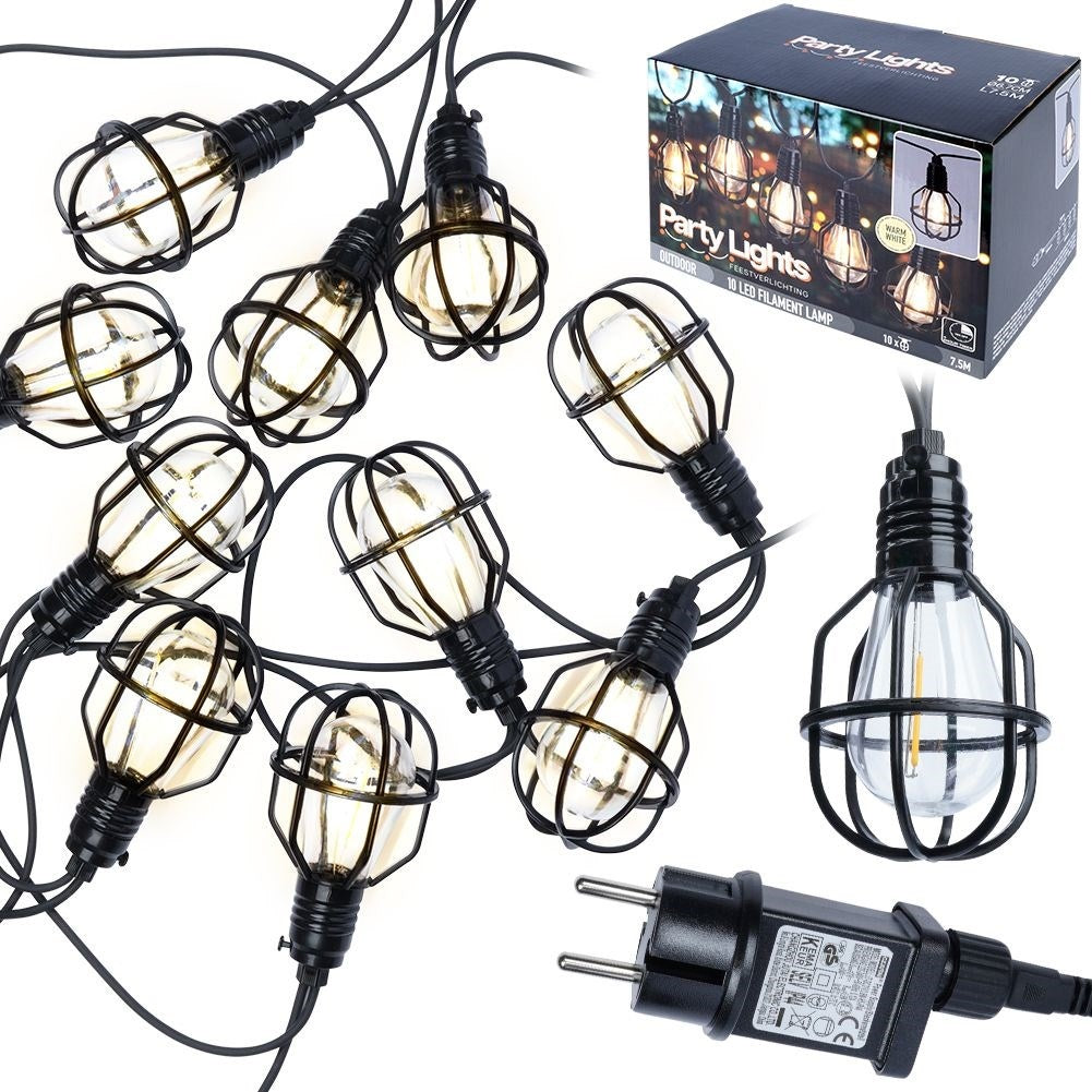 Trädgårdsgirlang med 10 LED-lampor för utomhusbruk