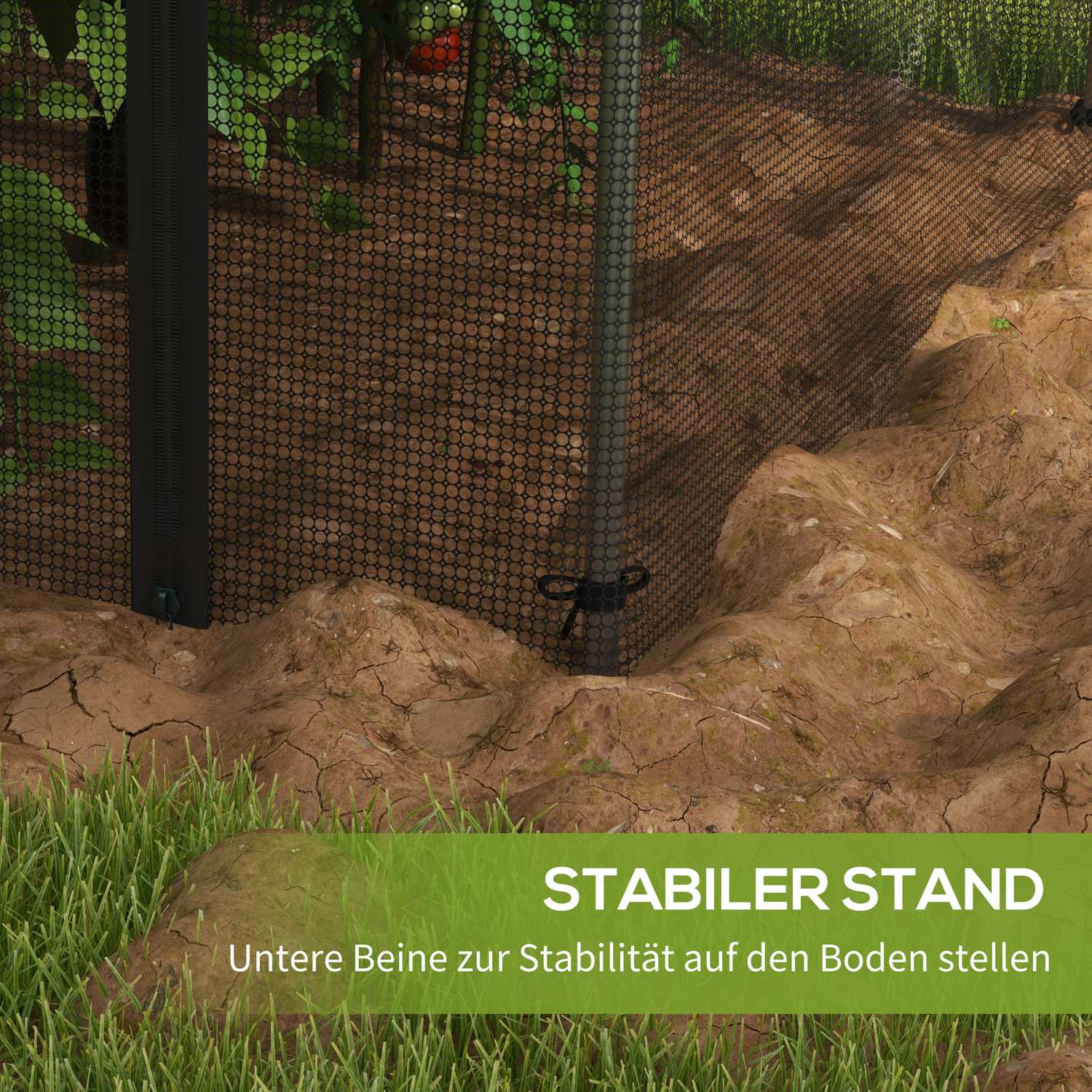 Trädgårdsinsektsskyddsnät, HDPE, stålram, 1,2x1,2M