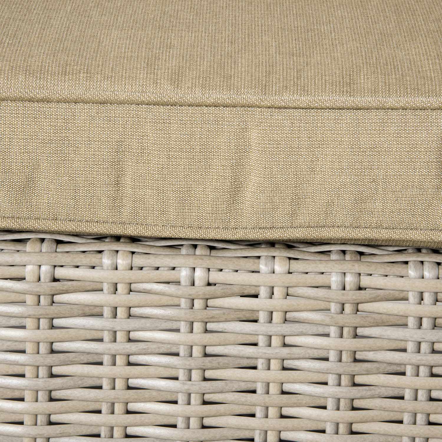 Trädgårdsloungeset i polyrattan för 4 med kuddar, Khaki Beige