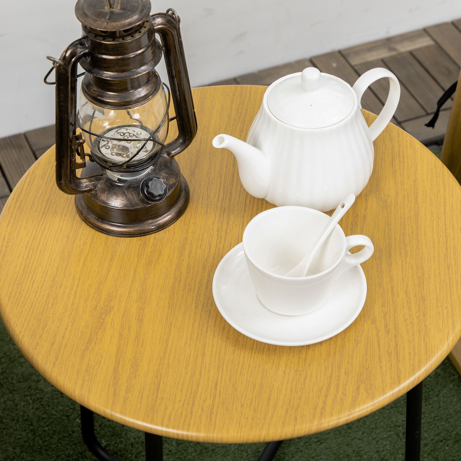 Trädgårdsmöbelset, 2 gungstolar & bord, polyrattan
