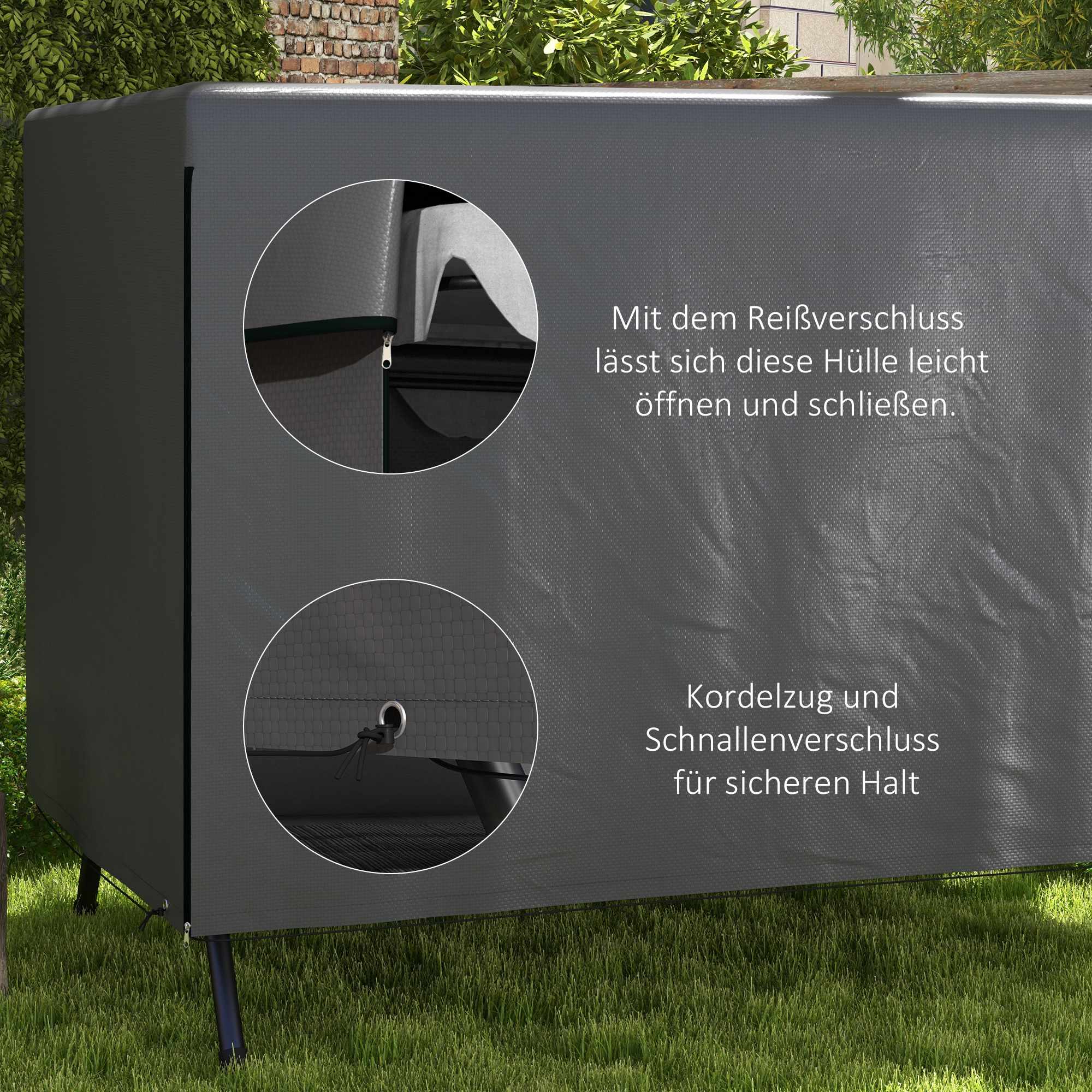 Trädgårdsmöbelöverdrag, vattentätt PE, 215x155x150 cm