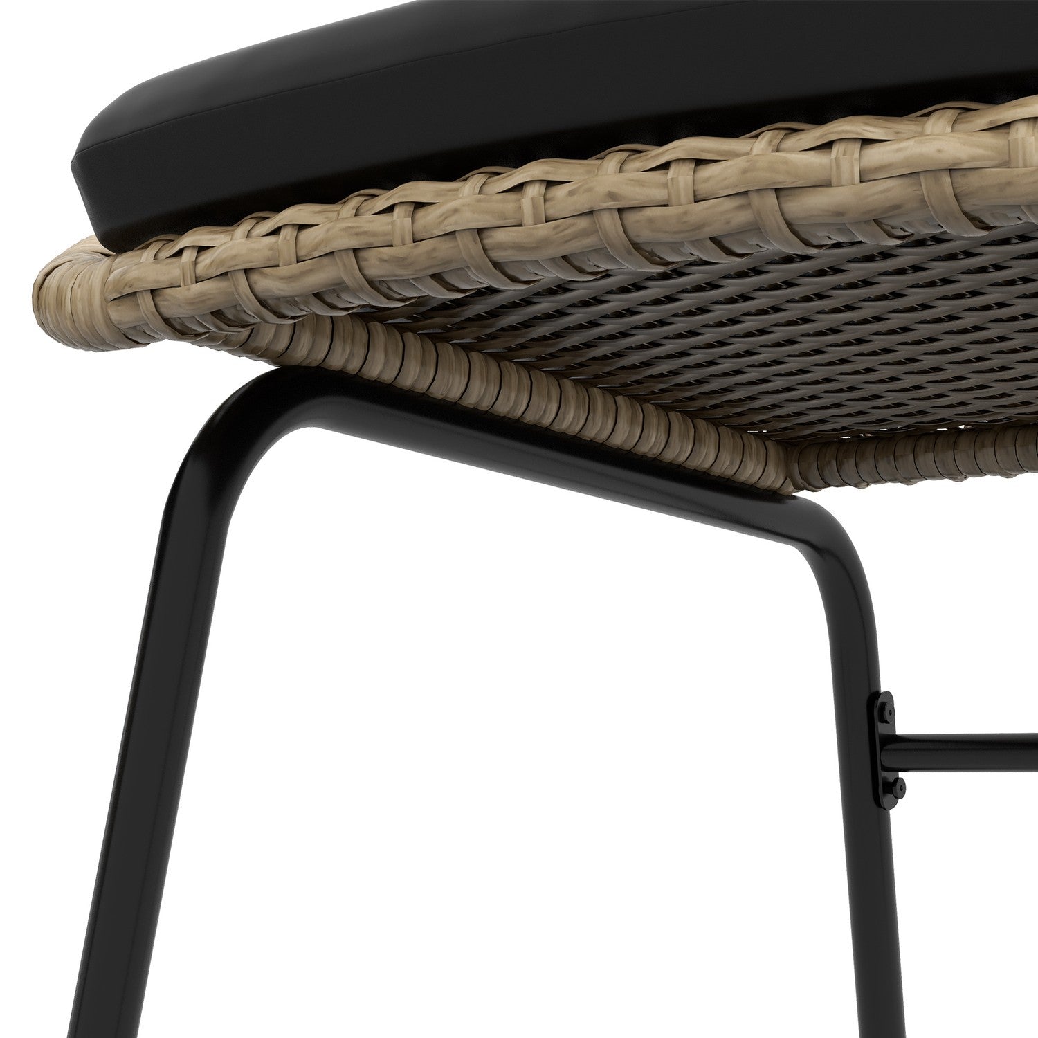 Trädgårdsmöbler i rotting – 3 st, gula kuddar