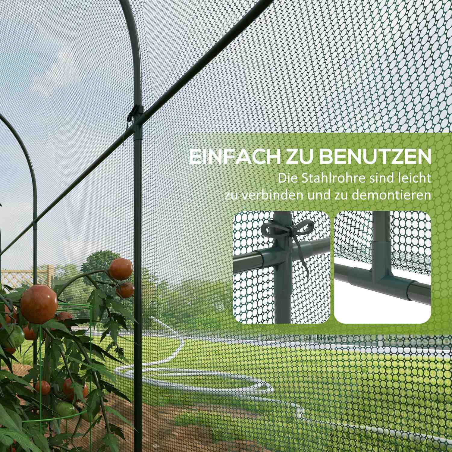 Trädgårdsnätväxttält, insekts- & vindskydd, 3x1M