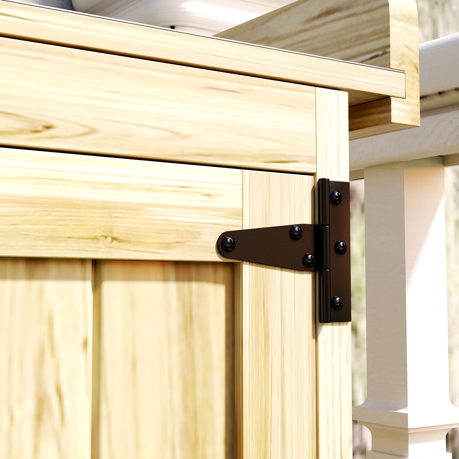 Trädgårdsredskapsskjul i trä, väderbeständig, 74x43x88cm