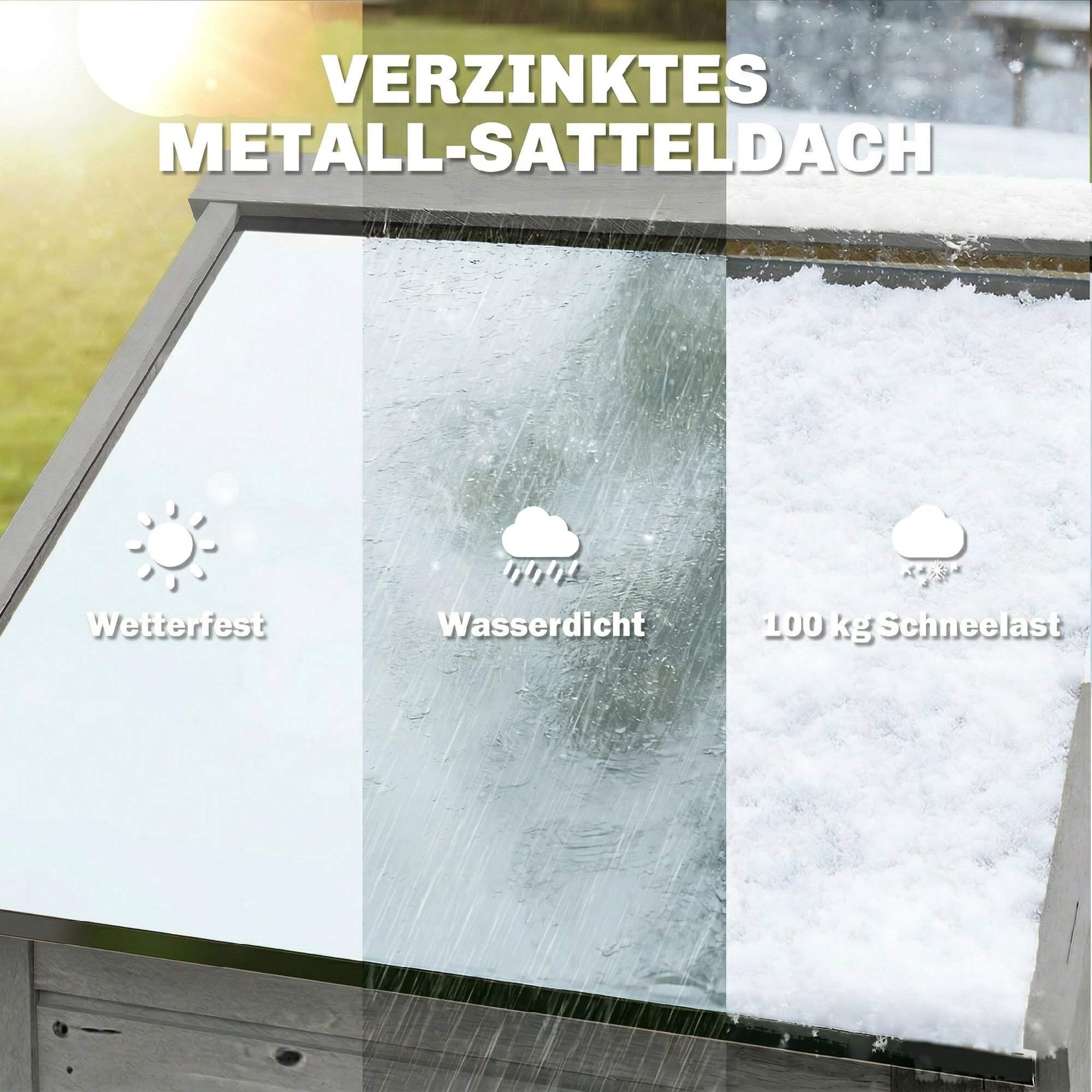 Trädgårdsskjul med justerbara hyllor, ventilation
