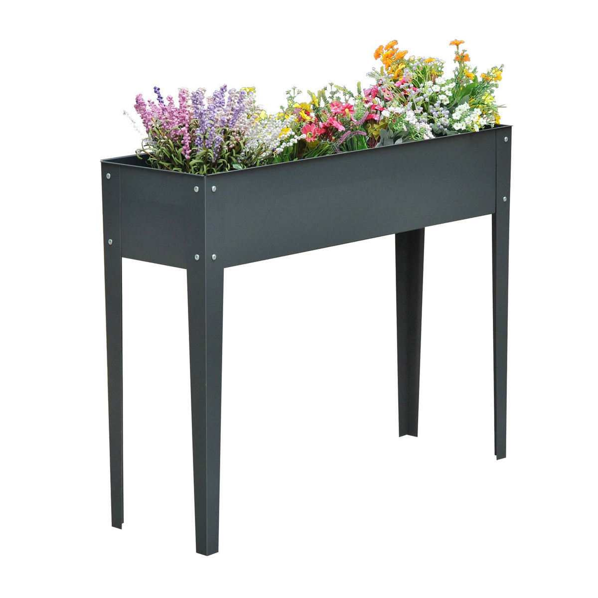 Hagebed i metall – 100x30x80 cm, med drenering