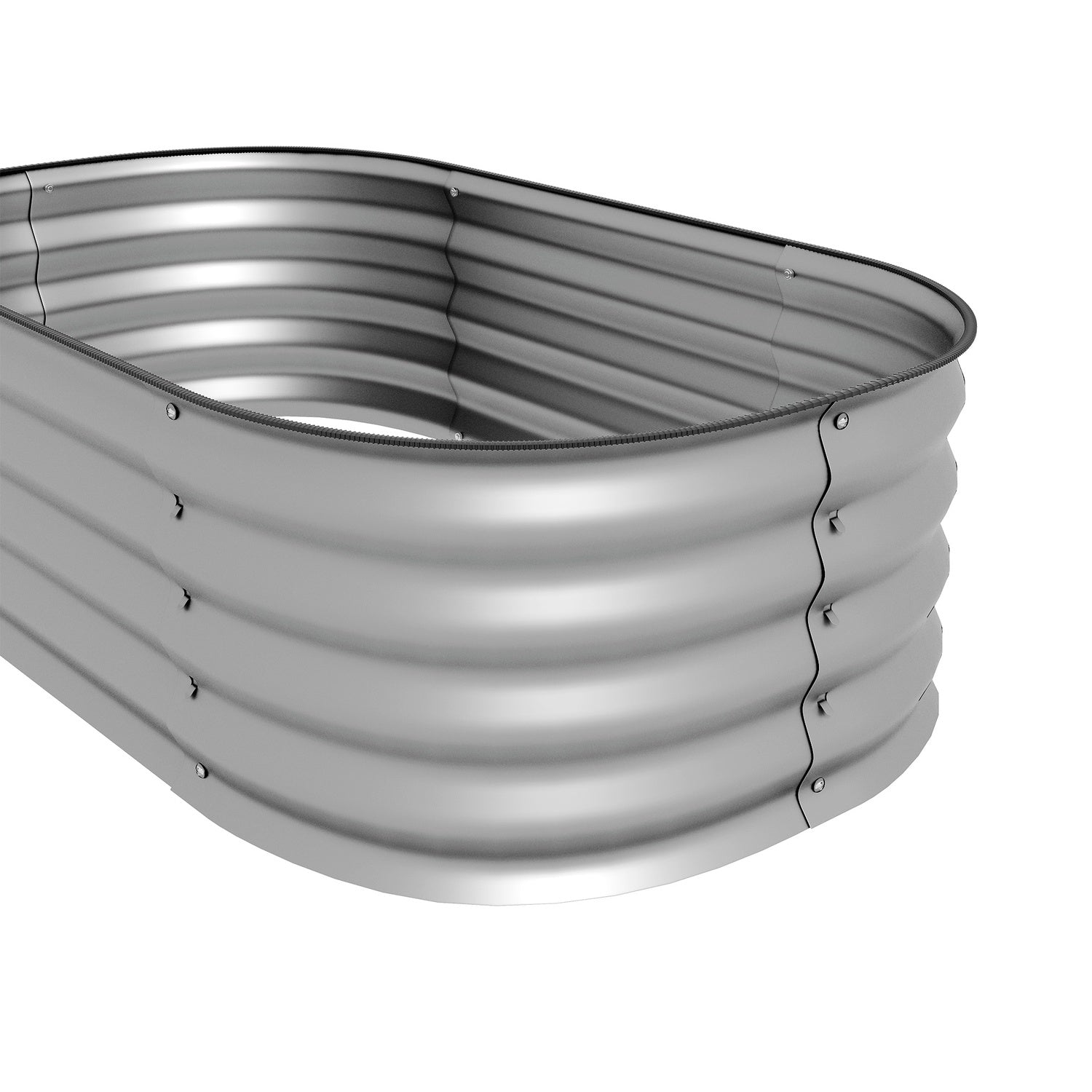 Trädgårdssäng i metall, öppen botten, 105 x 62 x 30 cm