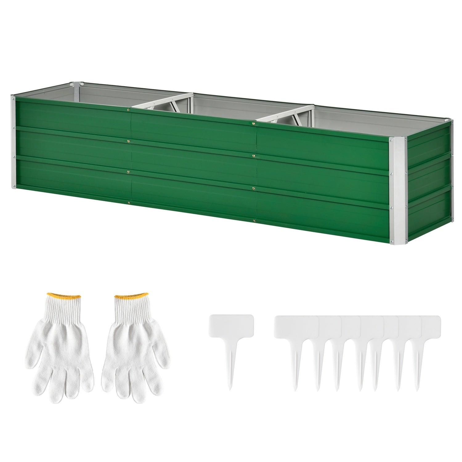 Trädgårdssäng i stål 183x47x40cm – Grön planteringslåda