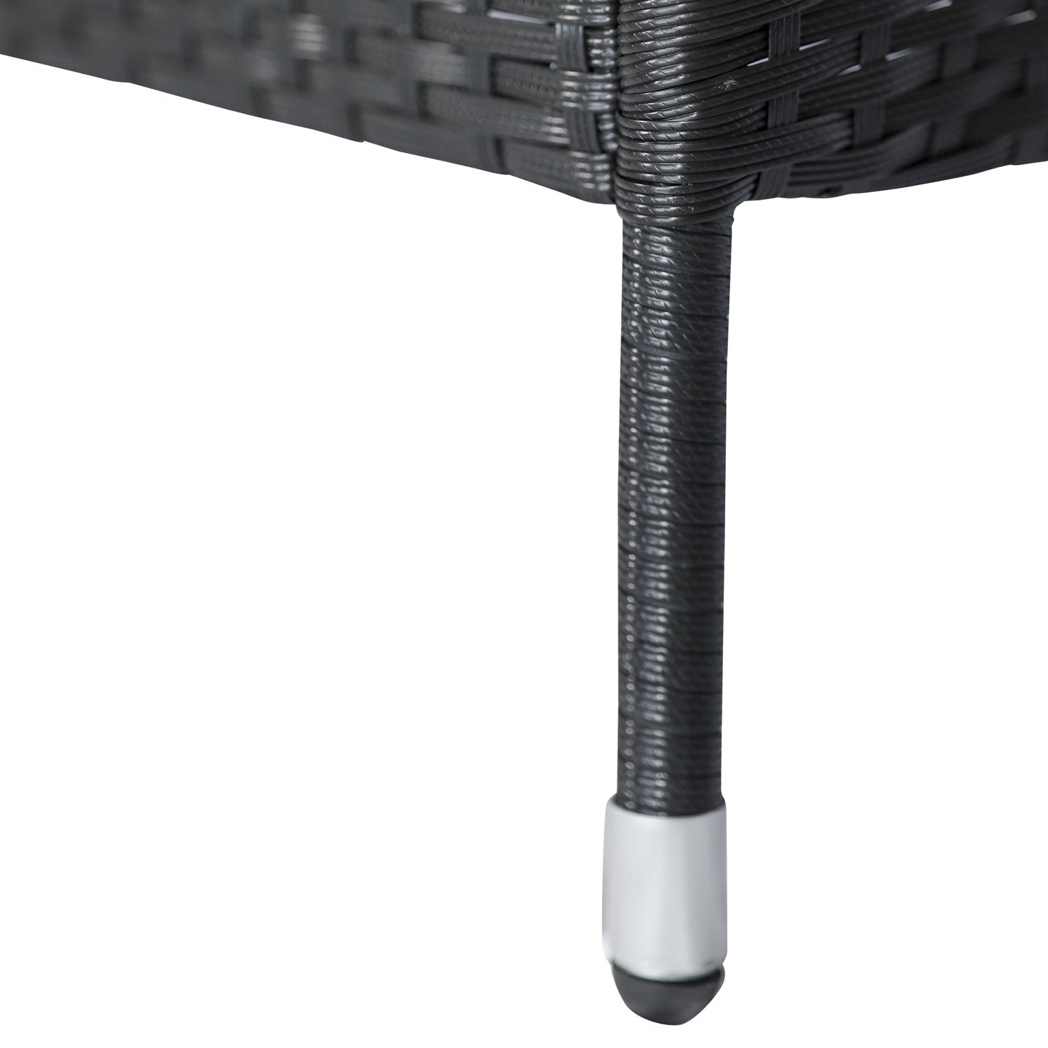 Trädgårdssoffa 2-sits polyrattan med bord, svart