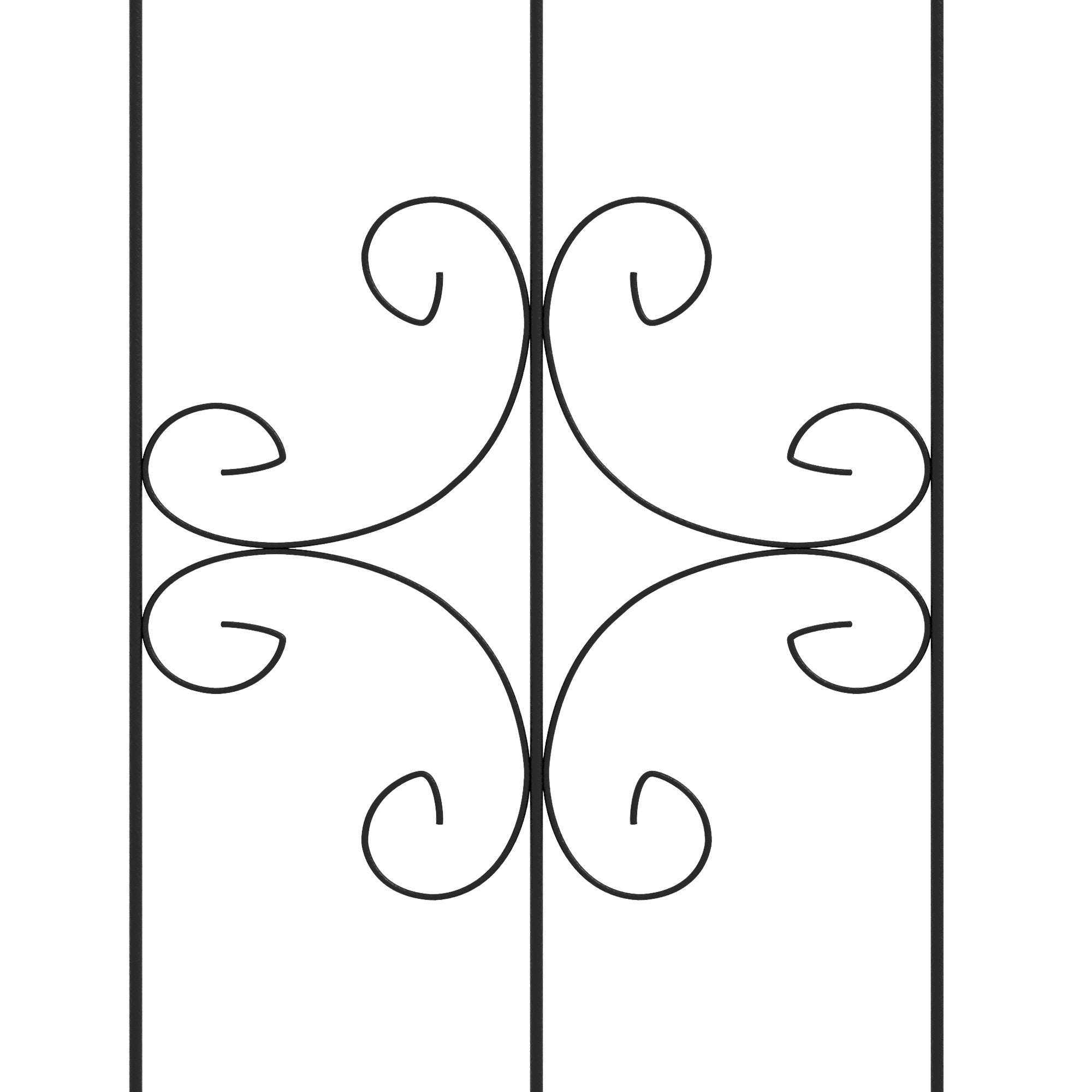 Trädgårdsspaljer i metall, svart, 50x180 cm, 2-pack