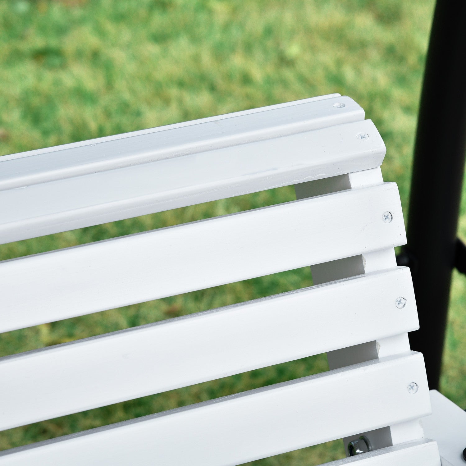 Trädgårdssvingbänk med hopfällbart bord, 2-3 sits, vit