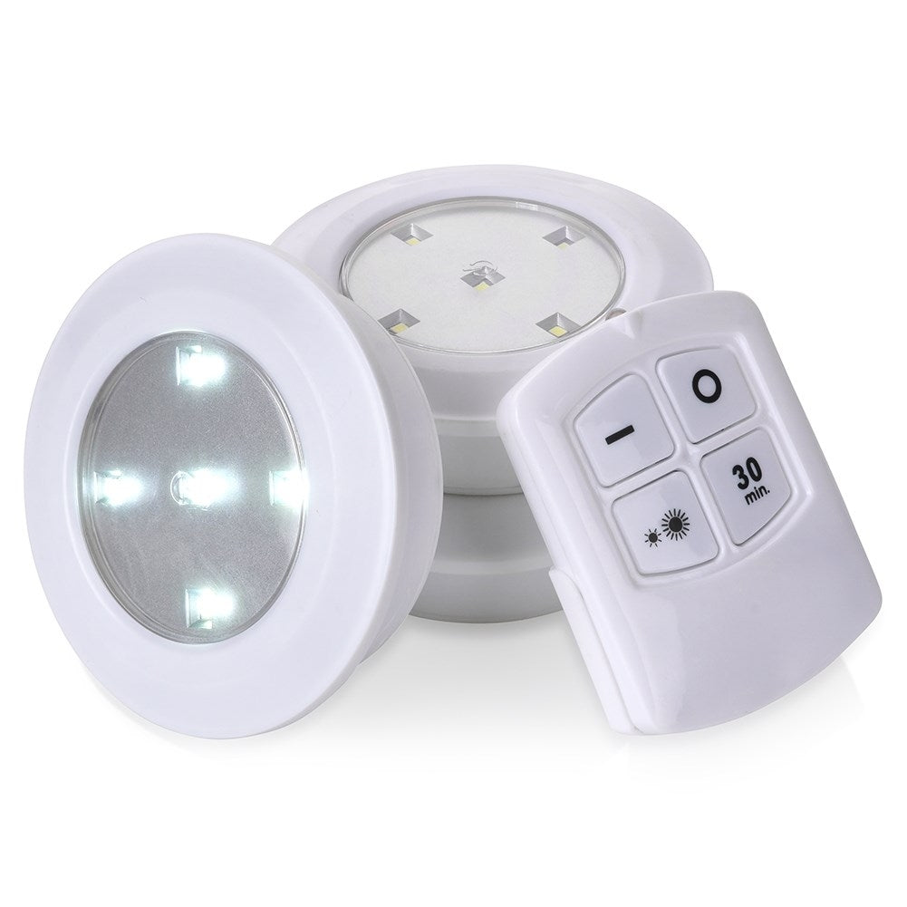 Trådlösa LED-lampor med fjärrkontroll och timer, 3-pack