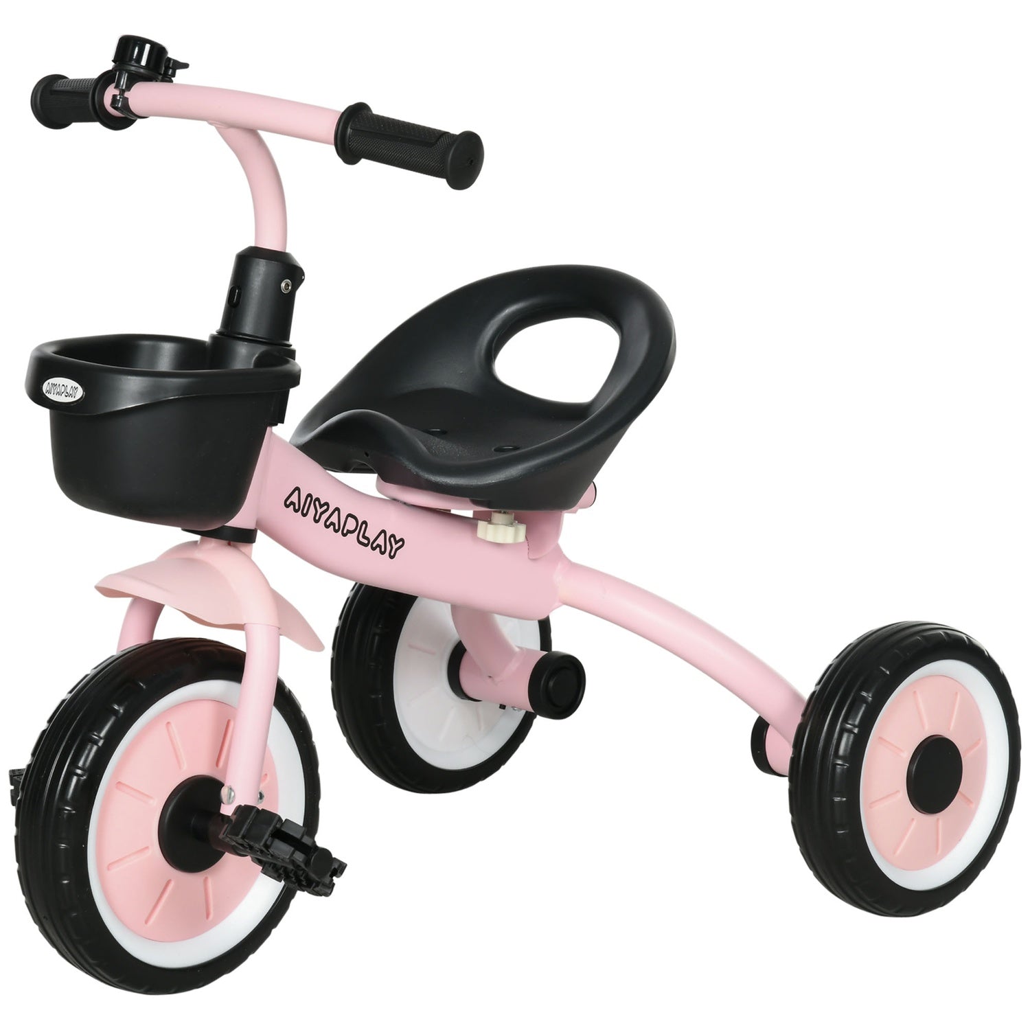 Trehjuling barncykel, justerbar sits, rosa metall 2-5Y