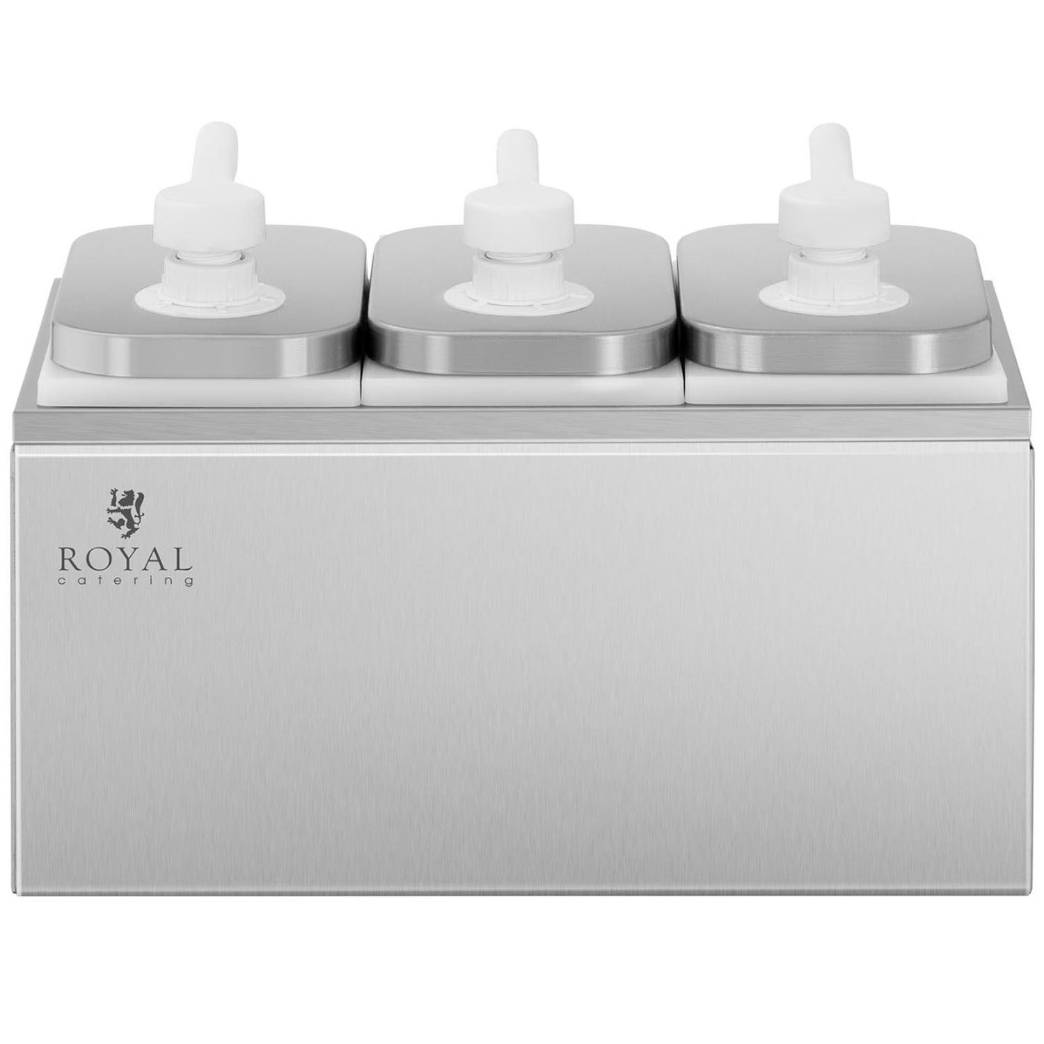 Trippel dispenser för såser med rostfri pump, 3 x 2 l