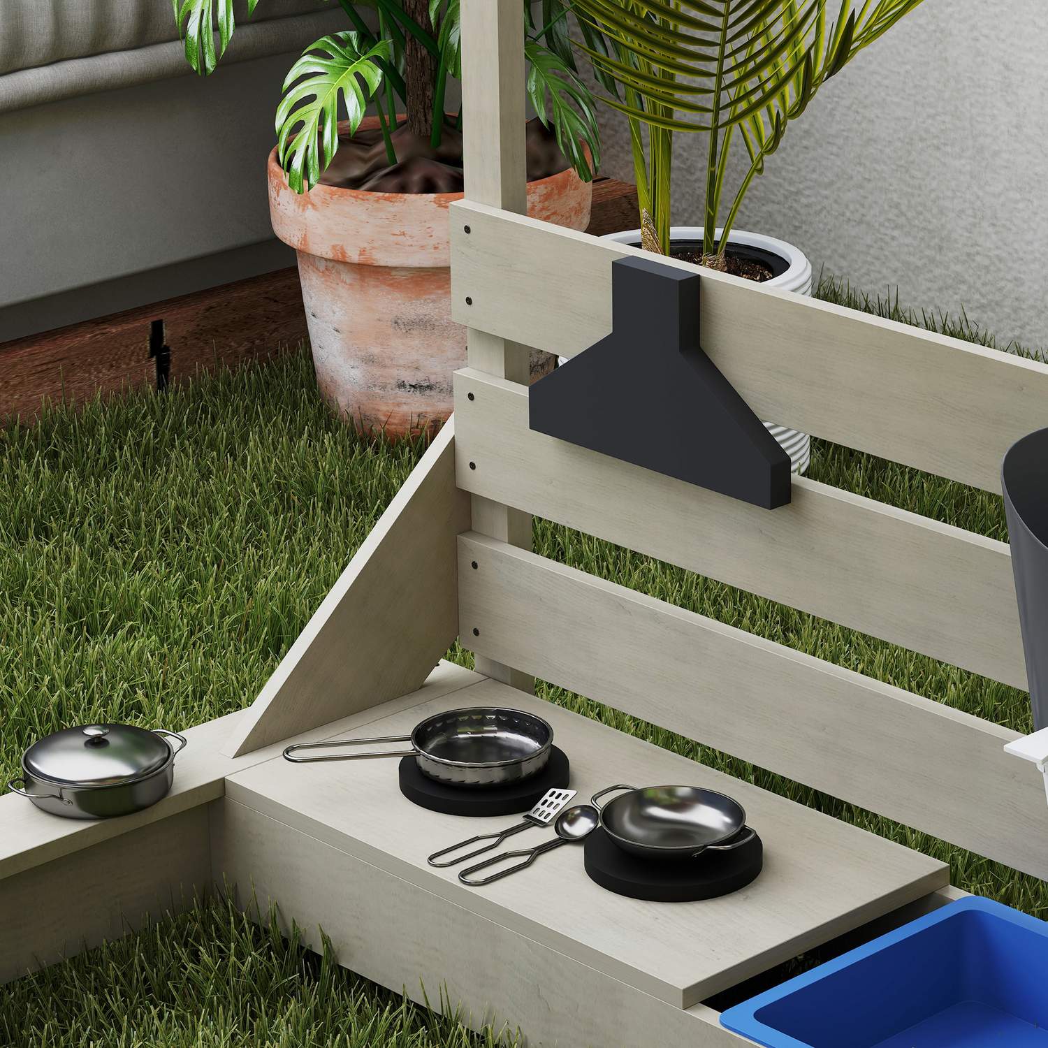 Träskeppslekstuga Sandlåda med lock – 180 x 103 x 144,5 cm