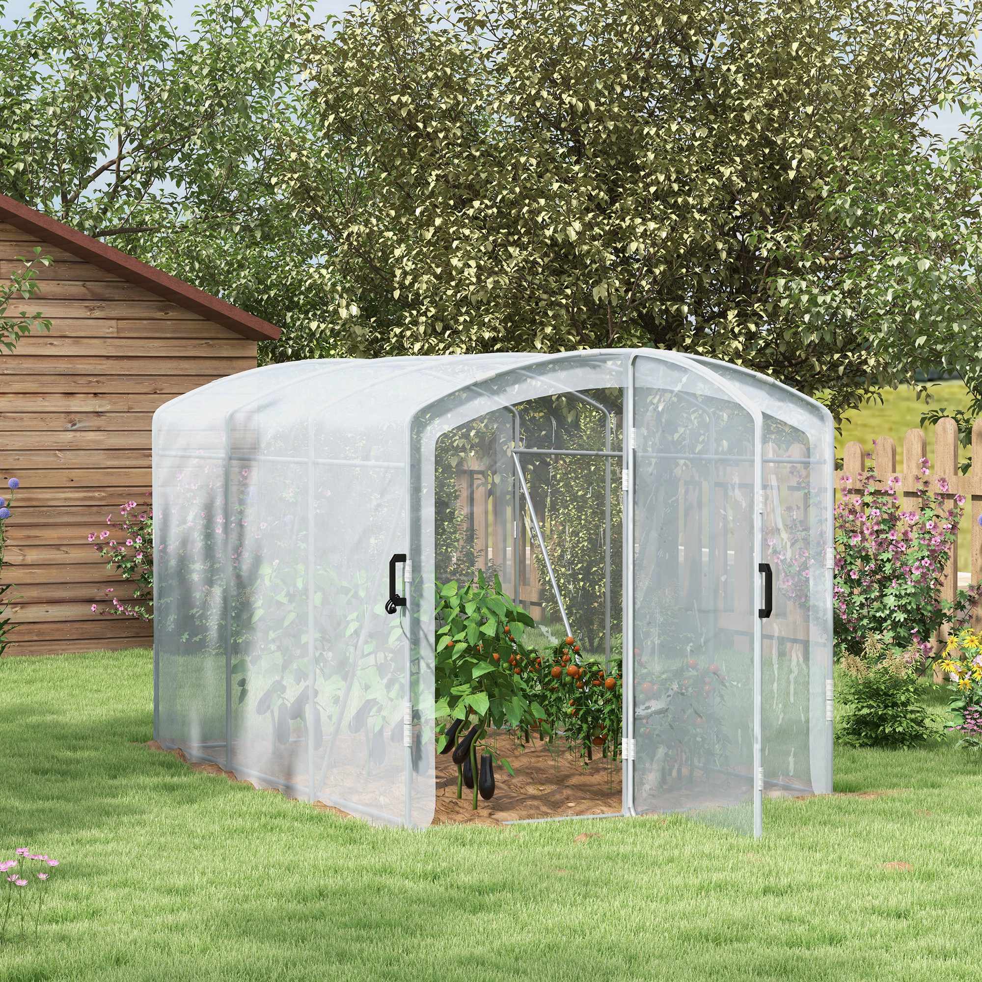Tunnelväxthus för inträde, transparent lock, 3x2x2m