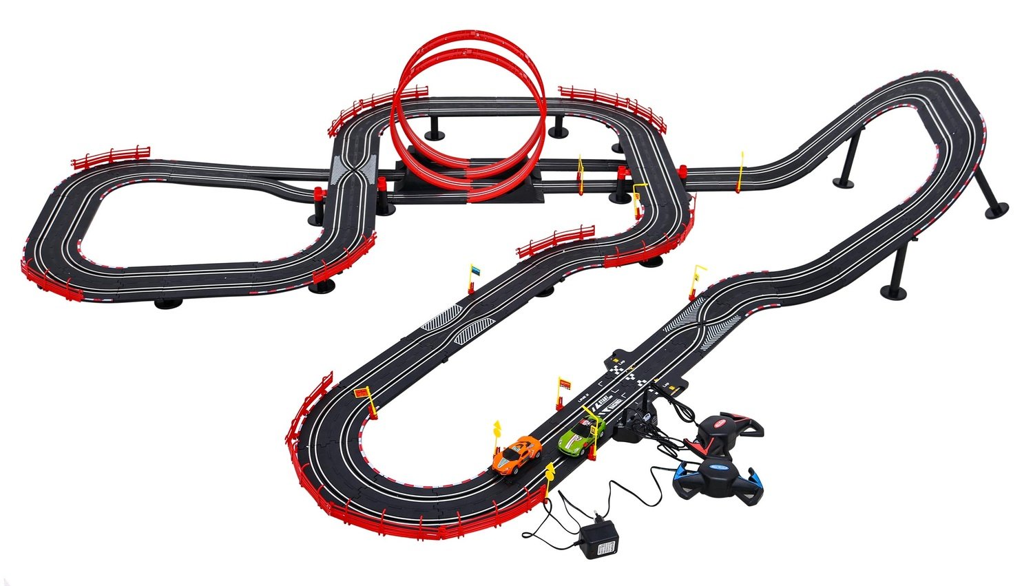 Turbo Racetrack Set med loopar, ljus och ljudeffekter