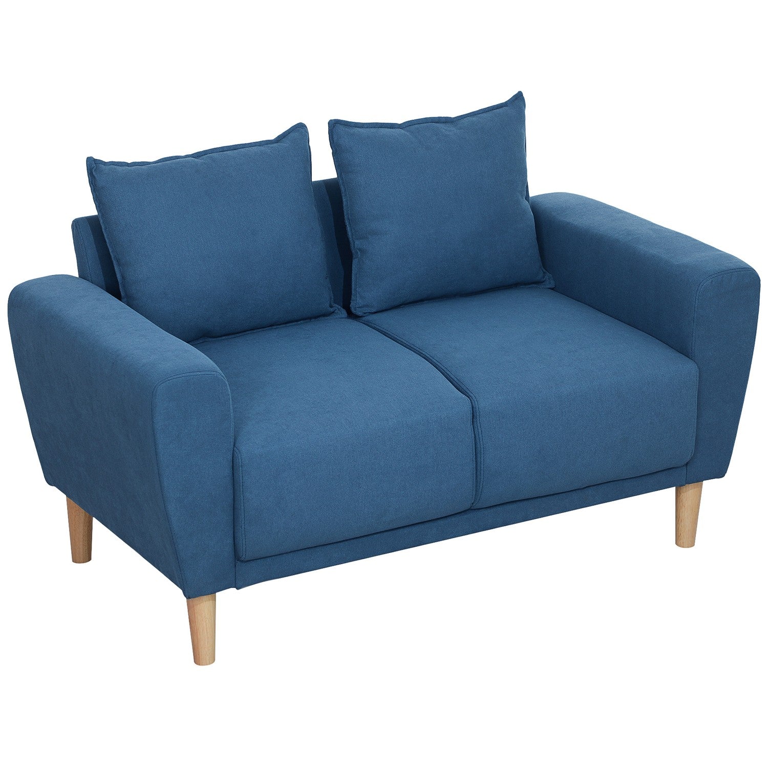 Blue Velvet 2-sits soffa med kuddar och djup sits