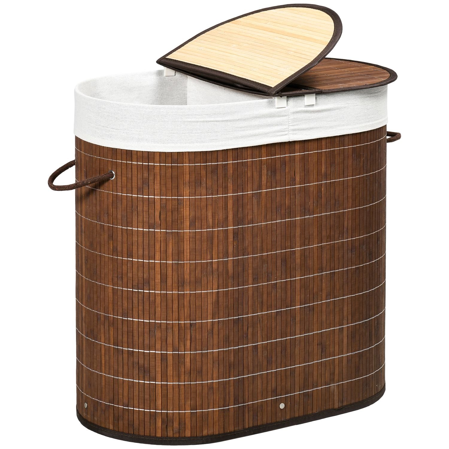 Bambu tvättkorg med lock – 100L, 2 påsar ingår