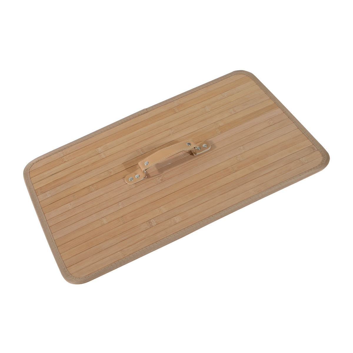 Tvättkorg med lock, bambu ram, 100L kapacitet