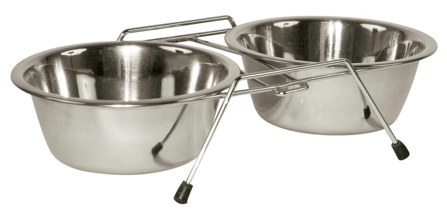 Tvillingmater i rustfritt stål 2 x 450 ml