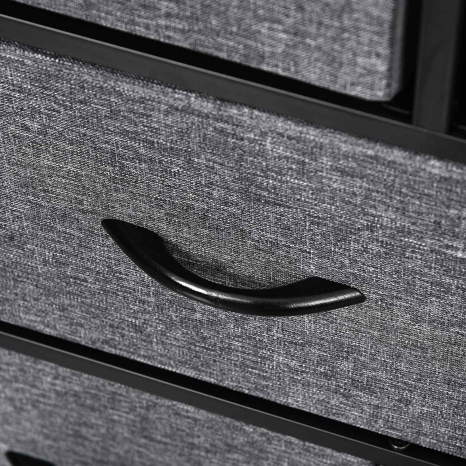 Tygbyrå med 8 lådor, metallram – mörkgrå