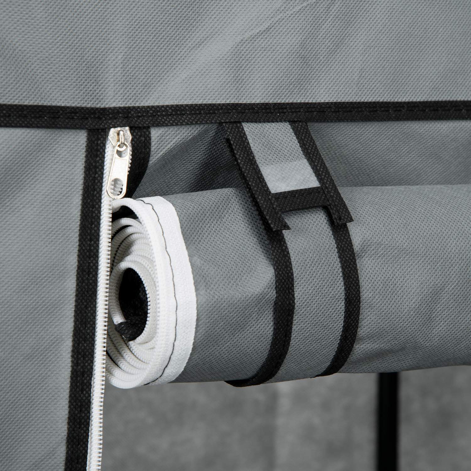 Tyggarderob – hopfällbar garderob med lådor & skena, mörkgrå