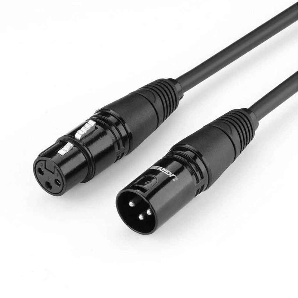 UGREEN XLR hane till hona mikrofonförlängningsljudkabel, 3m - svart