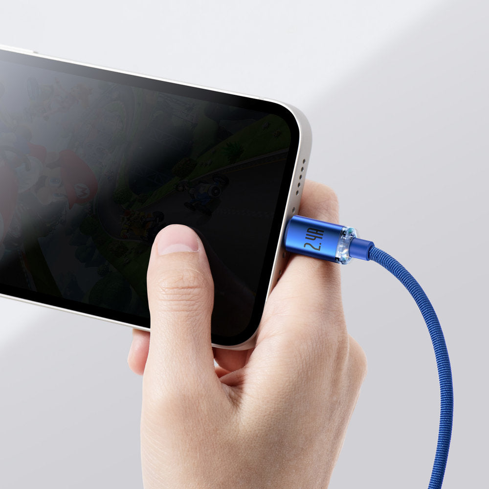 USB - Lightning-kabel för snabb laddning och dataöverföring, 1,2 m, blå