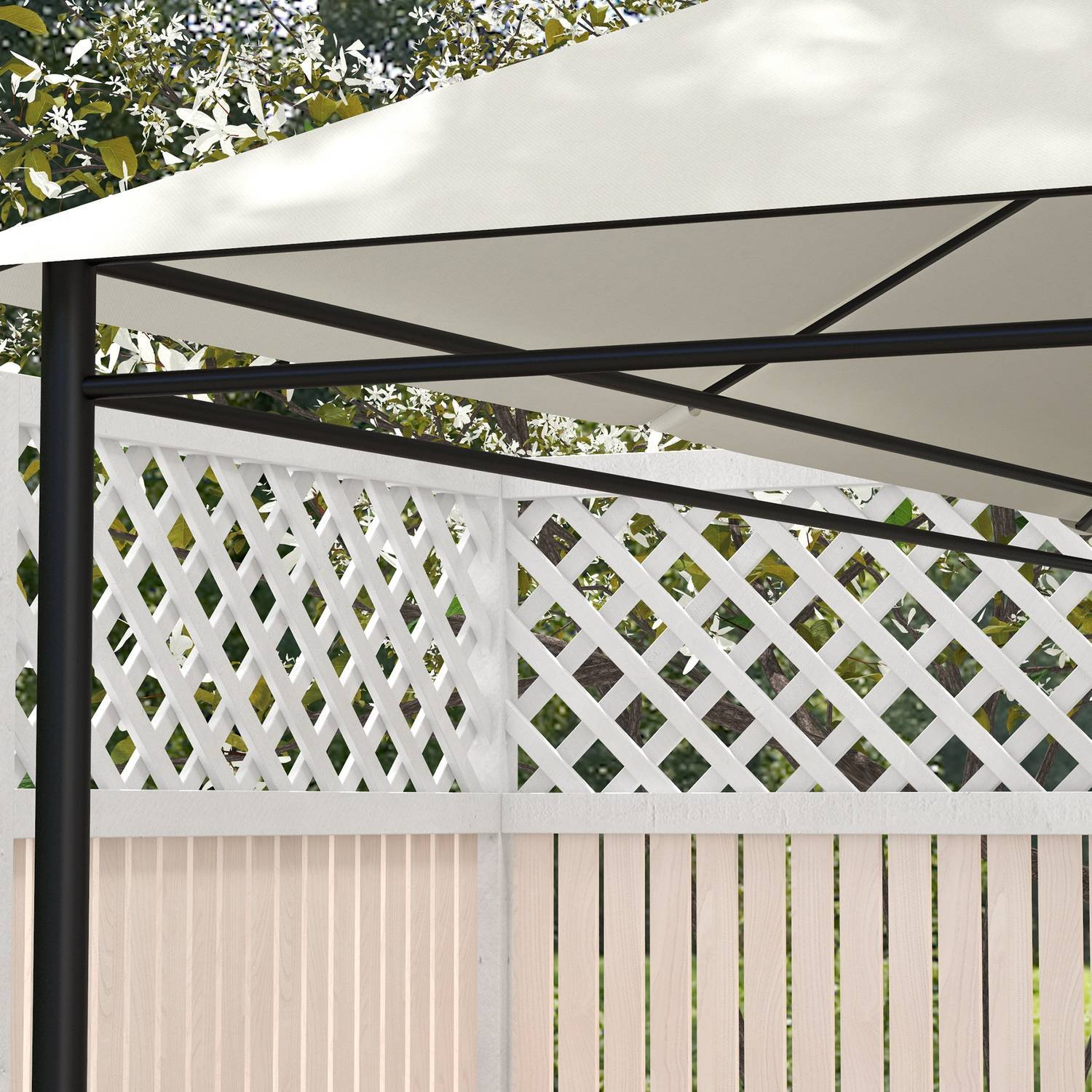 Ersättningstak För Garden Gazebo 3,97X2,97M Uv-Skydd, Vattentätt Gazebo-Tak, Kräm