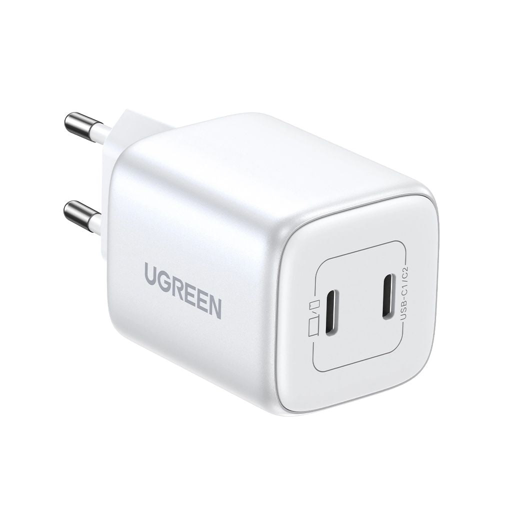 Ugreen GaN Snabbladdare 2x USB-C, 45W - Vit
