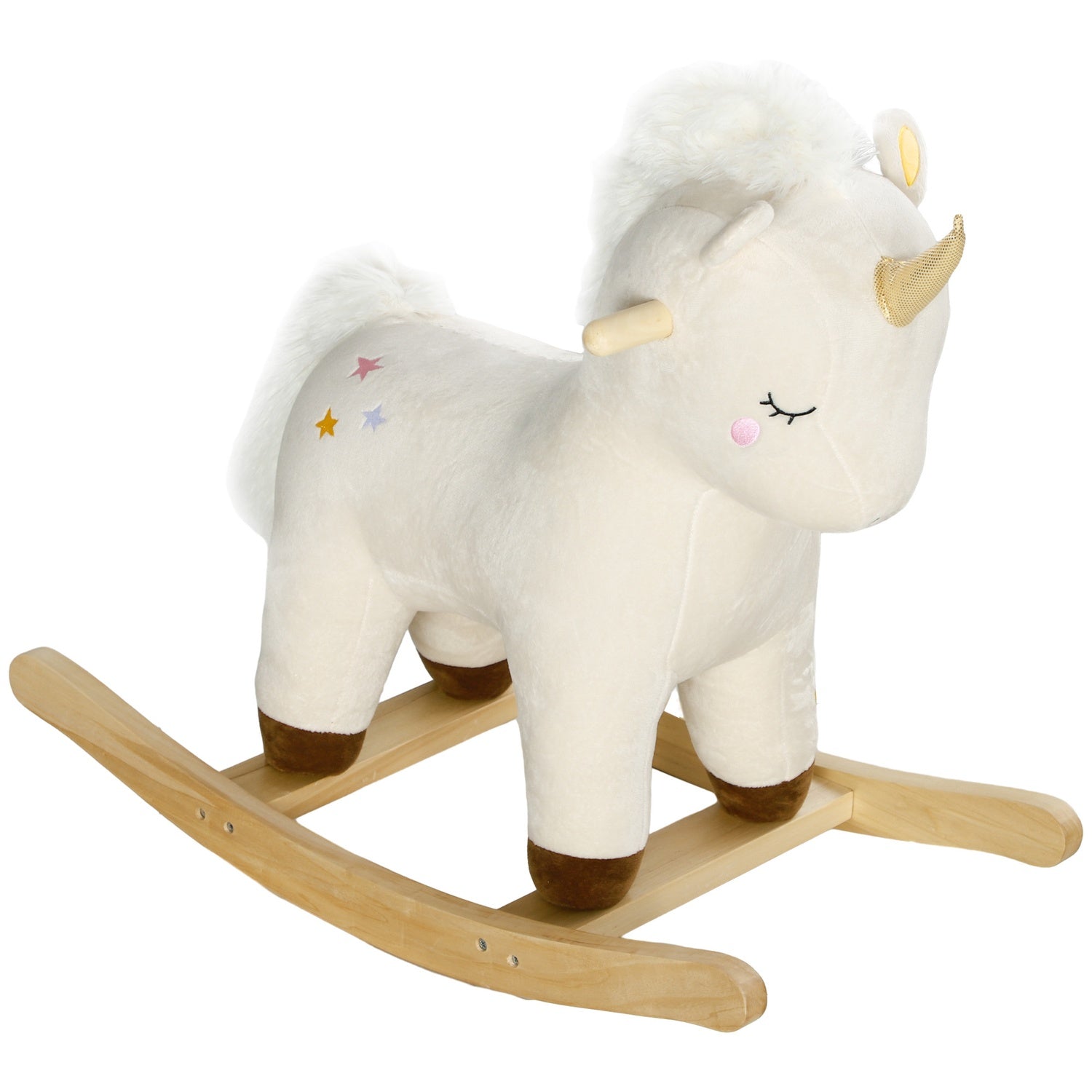 Unicorn gungleksak med ljud – plyschsits för småbarn